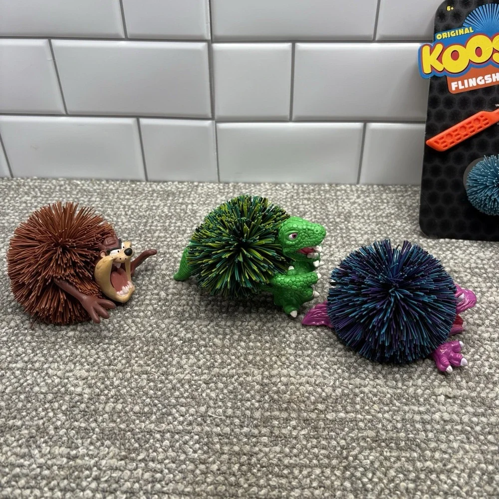 Koosh Ball Set Dinosaurs Tax Plain And Sling Shot Fidget Fun VTG Toys‎